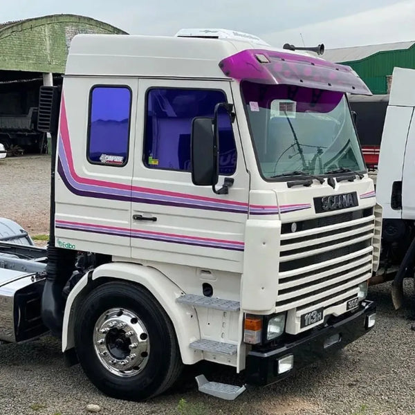 Lâmina Tapa Sol Scania T R113 Top Line Acrílico Lilás