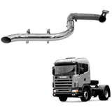 Escapamento Cromado Scania T R 114 124 4 1/2" Até 2000 Lado Direito