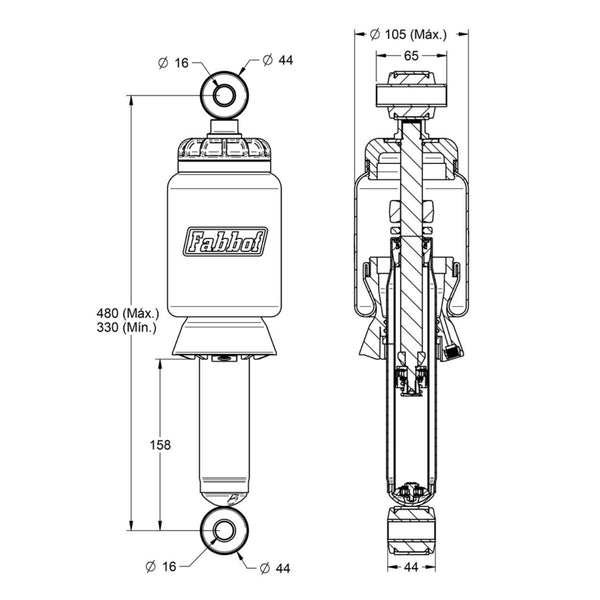 Conjunto Molas Pneumáticas para Cabine de Caminhão Iveco Eurotech Traseira