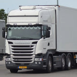 Lâmina Tapa Sol Scania P G R Highline Streamline 2014 até 2018 - 2 Marias (Com Furação para Farois Auxiliares)