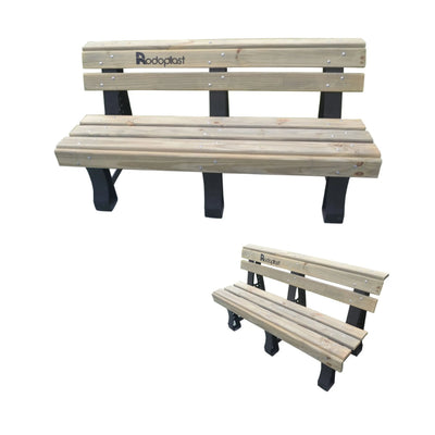 Banco de madeira com 3 Lugares Modelo Plus - Rodoplast