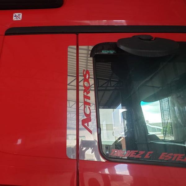 Conjunto Coluna Escrita na Porta do Mercedes Benz New Actros (Inox)