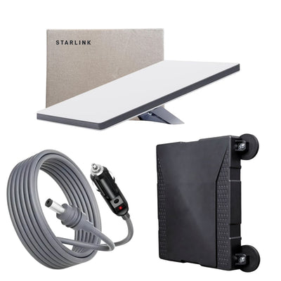 Kit Starlink para Caminhão - Antena Starlink Mini com Case de Imã para Teto e Cabo Veicular 12V/24V