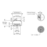Desenho técnico com medidas: Mola Pneumática Suspensão do Eixo Kenworth OEM K-303-22