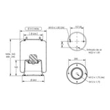 Desenho técnico com medidas: Mola Pneumática Suspensão do Eixo Carreta Montenegro Argentina/Europeia (kit sem base)