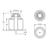 Desenho técnico com medidas: Base da Mola Pneumática Suspensão do Eixo Volvo FH 2015 em Diante Quarto Eixo