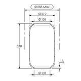Desenho técnico com medidas: Fole Pneumático Suspensão do Eixo Ônibus Volvo B7R/B9R/B11R e Volkswagen Meteor e Outros