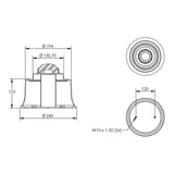 Desenho técnico com medidas: Base da Mola Pneumática Suspensão do Eixo Pulverizador Jacto Uniport 2030 e 3030 e Outros
