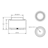 Desenho técnico com medidas: Base da Mola Pneumática Suspensão do Eixo Pulverizador Autopropelido Kuhn Boxer 2000 H e Distribuidor de Fertilizantes Montana Dianteira e Traseira