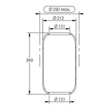 Desenho técnico com medidas: Fole Pneumático Suspensão do Eixo Pulverizador Autopropelido Metalfor 5020 e AR 2350 Dianteiro e Traseiro