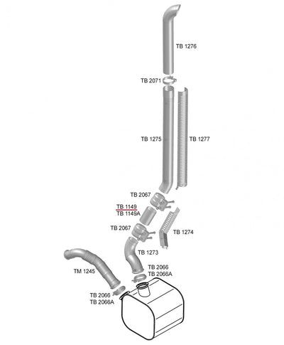 Flexível Escapamento 5" - Inox 172,5mm - codigo TB1149 destacado