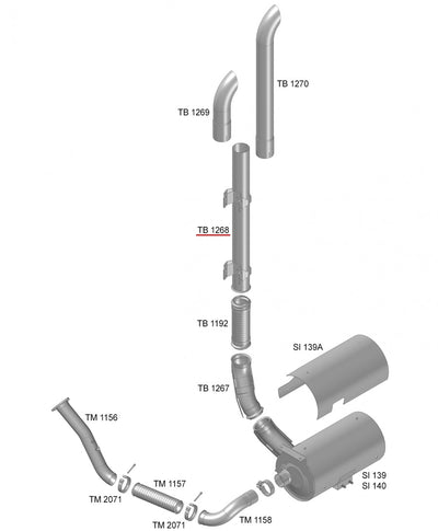 Tubo Intermediário Saída Vertical 4" - codigo TB1268 destacado