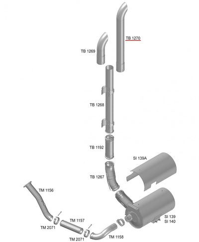 Tubo Saída Vertical Maior - codigo TB1270 destacado