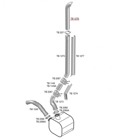 Tubo Terminal Saída Catalisador 5" - codigo TB1276 destacado