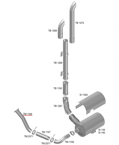Tubo Saída Motor 3" - codigo TM1156 destacado
