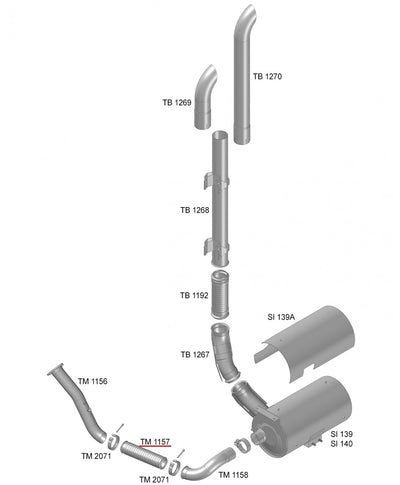 Flexível Escapamento Inox 3" 350mm - codigo TM1157 destacado