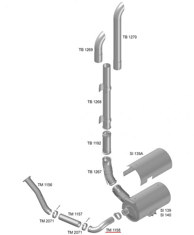 Tubo Intermediário 3" - codigo TM1158 destacado