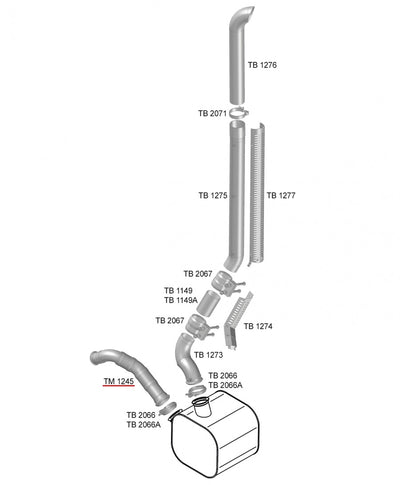 Tubo Saída Motor 4.1/2" - codigo TM1245 destacado