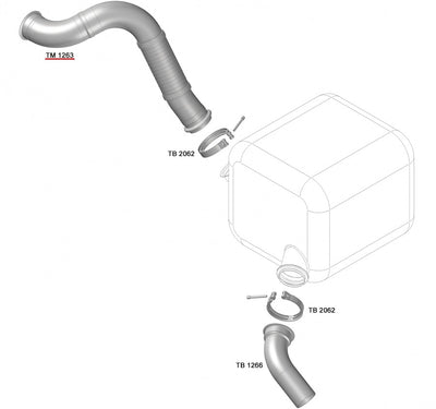 Tubo Saída Motor com Flexível Inox 4" - codigo TM1263 destacado