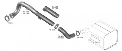 Tubo Flexível Saída Motor com Abraçadeira 3.1/2" - codigo TM1268 destacado