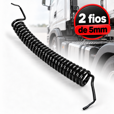 Chicote Elétrico Espiral 2 Fios de 5mm para Conexão Cavalo Carreta