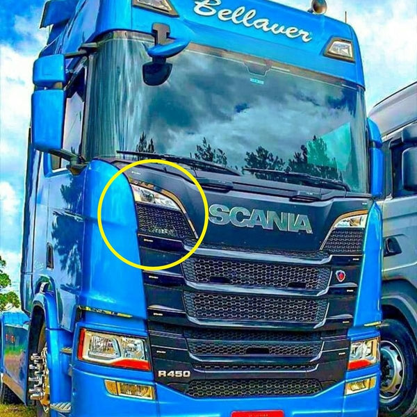 Kit Acabamento Cromado Capô Scania NTG Lado Direito Lado Esquerdo