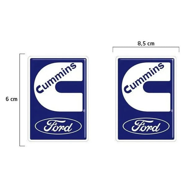 Par Emblema Lateral Ford Cargo Azul CUMMINS - 2000 até 2011