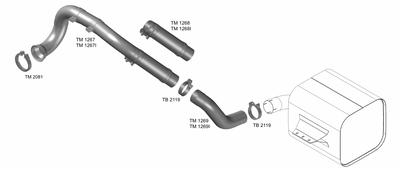 Tubo Flexível Saída Motor (todo em inox) com abraçadeira 3.1/2"