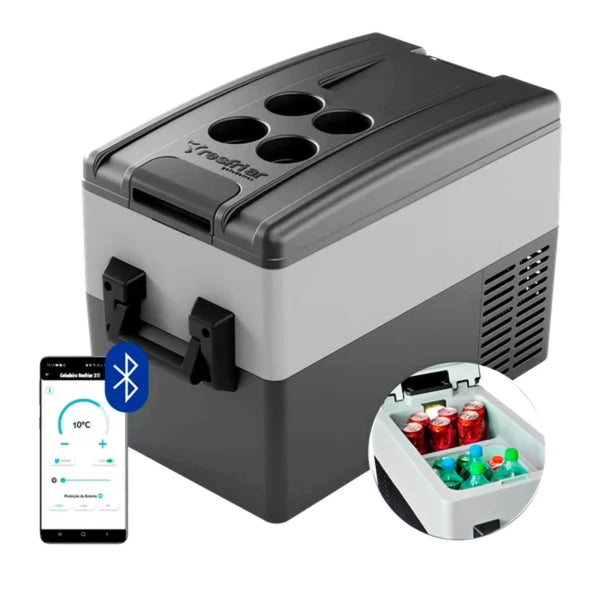 Geladeira Interna 31 Litros 12v 24v 110v 220v Quadrivolt Resfriar App Bluetooth