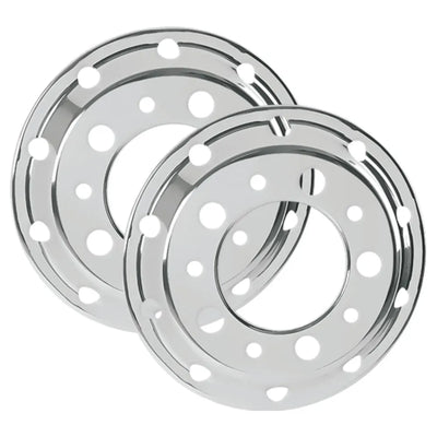 Calota Americana Dianteira com Friso Pneu sem Câmara aro 22,5 Modelo Silver - Par