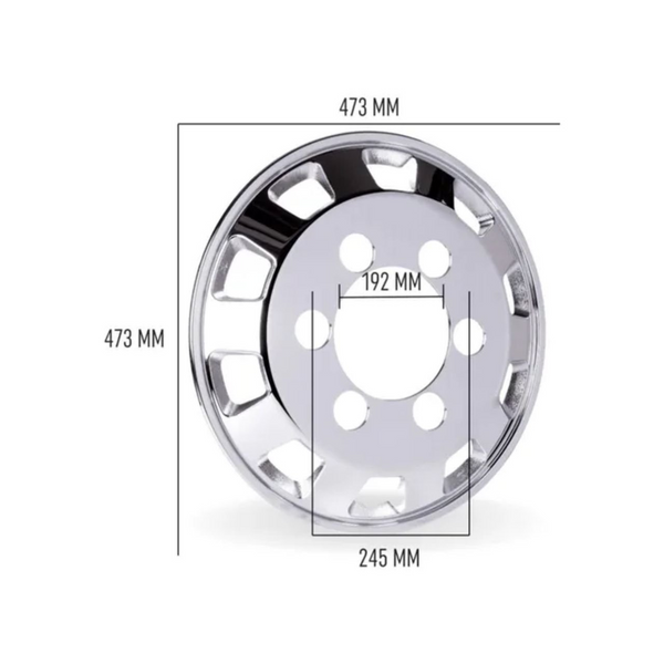 Calota de Roda Dianteira Bright Truck aro 17,5 mm - Cubo Maior