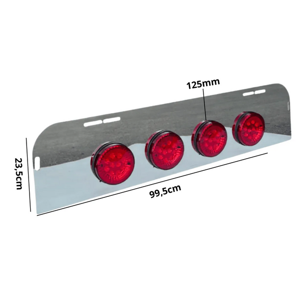 Acabamento Túnel Traseiro Cabine Volvo New FH - (4 Lanternas LED 125mm)