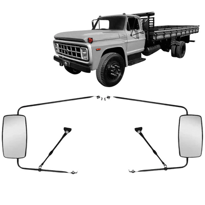 Jogo de Espelho Retrovisor Completo Plano - Compatível com Ford F-600 / F-6000 / F-7000 / F-8000 / F-8500 / F-11000 / F-13000 / F-14000 / F-19000 / F-2100