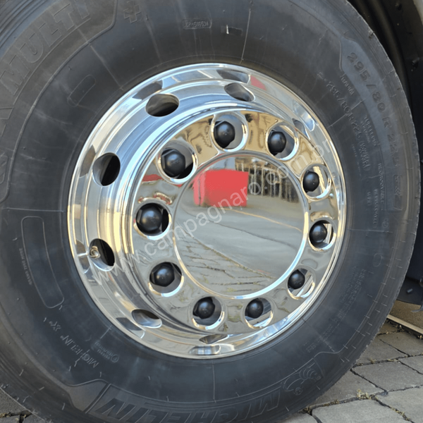 Par Calota de Roda Dianteira Euro Truck aro 20 / 22,5 mm - 10 Furos