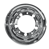 Calota Protetor de Roda Traseira Inox Furo Oval Chanfrada (Aro 22,5 / Pneu 275) - Par