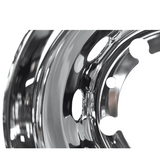 Calota Protetor de Roda Traseira Inox Furo Oval Chanfrada (Aro 22,5 / Pneu 275) - Par