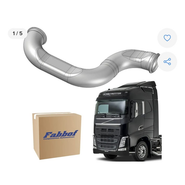 Tubo Saída Catalisador 5" Intermediário Volvo New Fh 2015 até 2020 - Euro 5