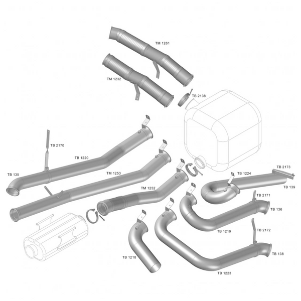 Tubo Saída Catalisador Scania Cabine P 320 360 2019 até 2022 4.1/2" - Lado Esquerdo