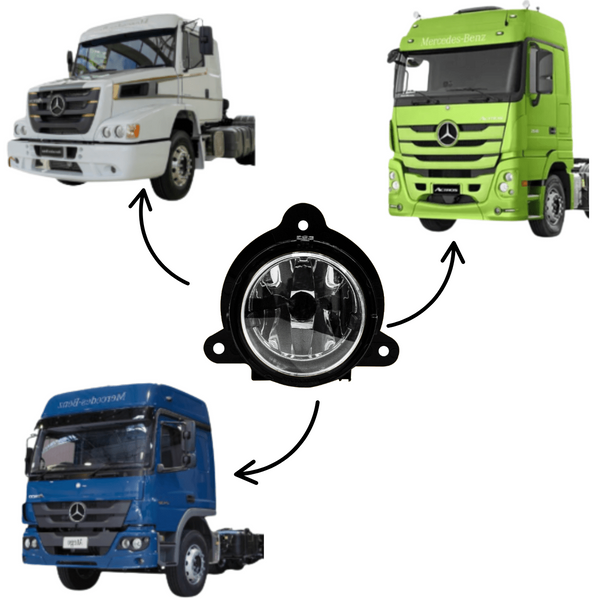 Farol Auxiliar Mercedes-Benz Atron 1635, Atego (2013) e Actros (2017/2020) - Com Soquete