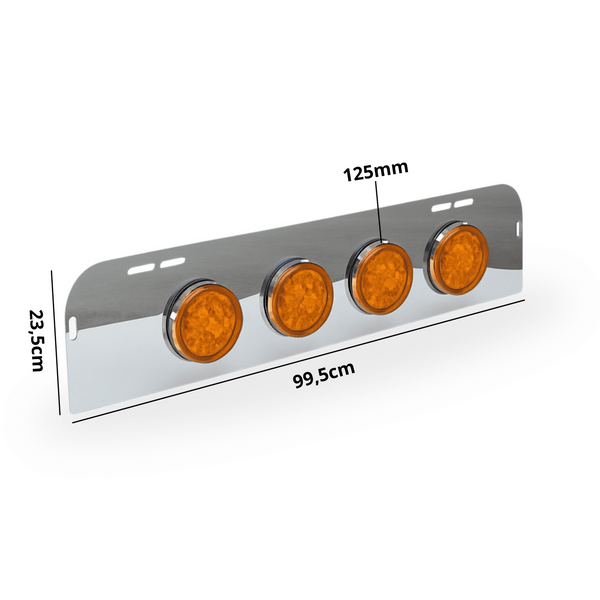 Acabamento Túnel Traseiro Cabine Volvo New FH - (4 Lanternas LED 125mm)