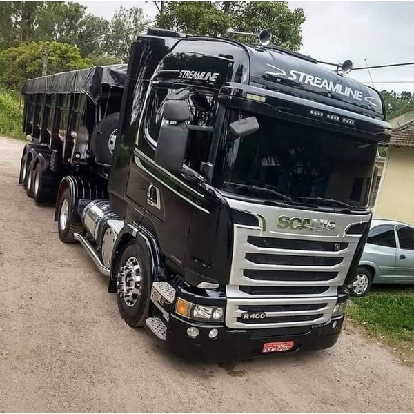 Acabamento de Maçaneta em Inox para Caminhão Scania Serie4 cabine G R Highline Streamline