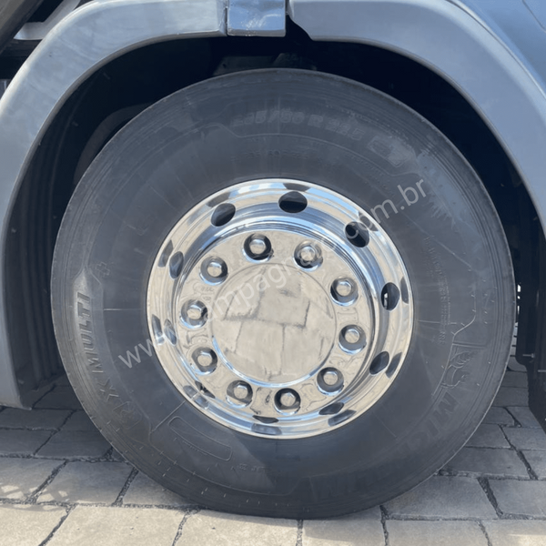 Par Calota de Roda Dianteira Euro Truck aro 20 / 22,5 mm - 10 Furos
