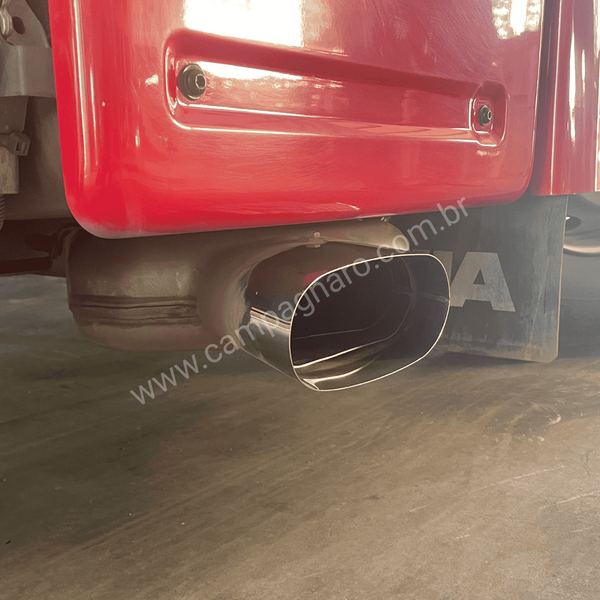 Ponteira com acabamento em Inox do Escapamento do Scania NTG - Oblongo