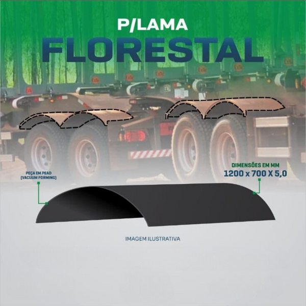 Chapa Lisa Paralama Carreta Florestal 1200 x 700 x 5,0