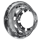 Calota Protetor de Roda Traseira Inox Furo Oval Chanfrada (Aro 22,5 / Pneu 275) - Par