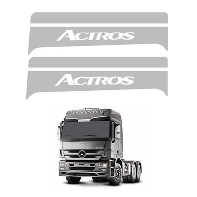 Conjunto Coluna Escrita na Porta do Mercedes Benz New Actros (Inox)