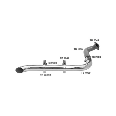 Kit Escapamento Cromado Mercedes-Benz Atego até 2011 - Euro 3 - Lado Direito
