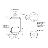 Conjunto Mola Pneumática Suspensão Eixo com Base Volvo FH 2004 2014 Diâmetro 240 mm