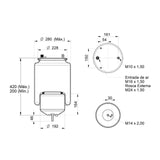 Conjunto Mola Pneumática para Suspensão de Eixo com Base para caminhão Volvo FH 2015 em Diante Diâmetro 240 mm