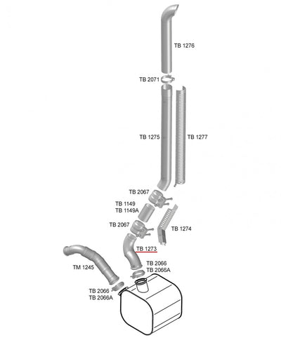 Tubo Saída Catalisador 5" - codigo TB1273 destacado